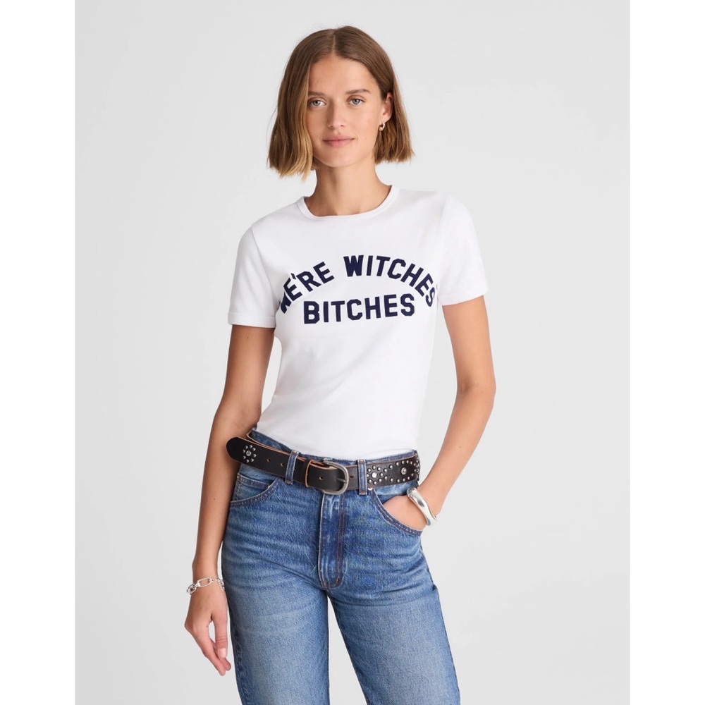 NWT! Madewell - Alexa Chung for Madewell We're Witches Tee - White/Navy - XXS